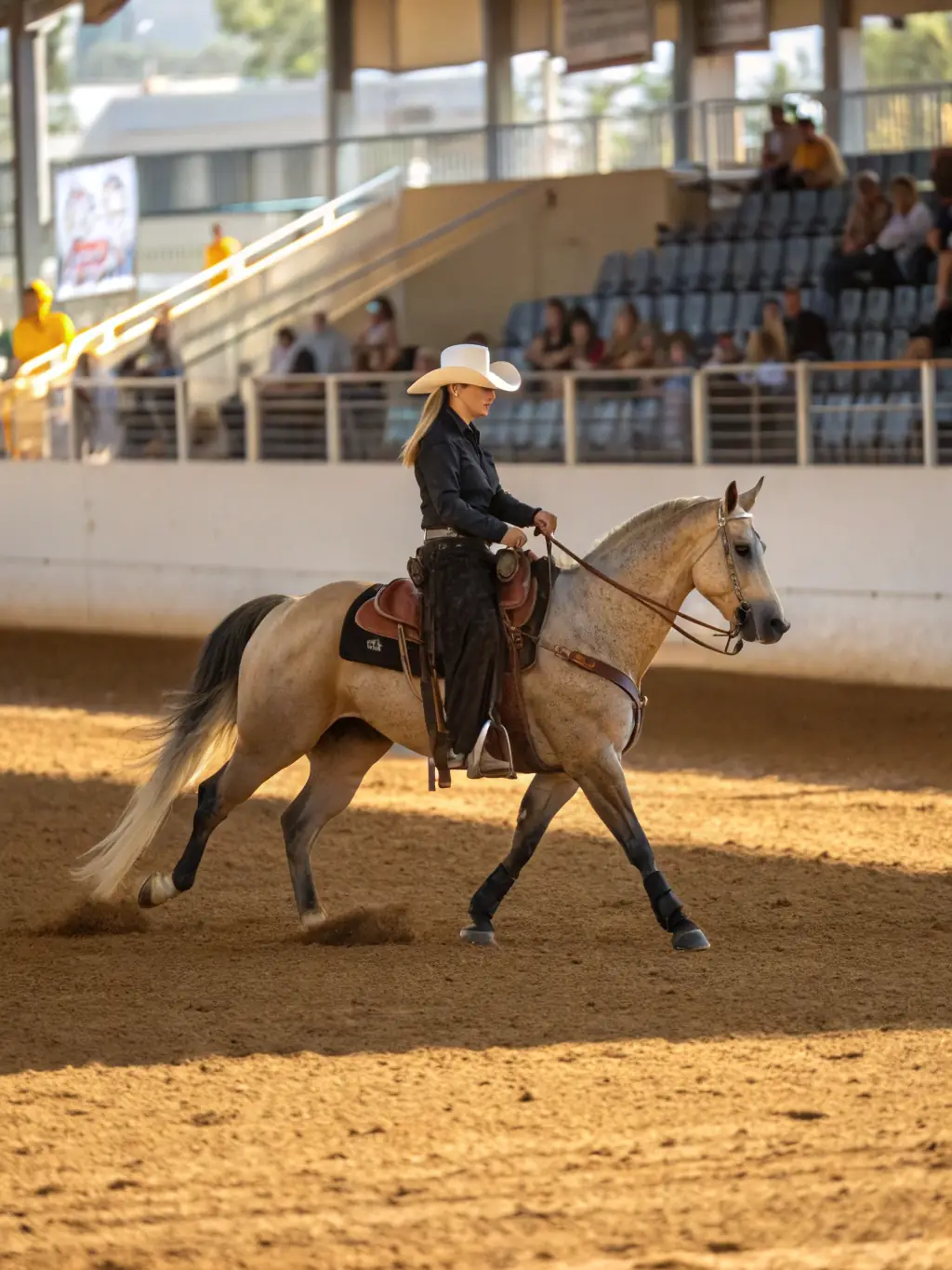 Participants competing in a WESTERNHORSE-SPIRIT western riding competition, demonstrating their skills and sportsmanship in a friendly environment.