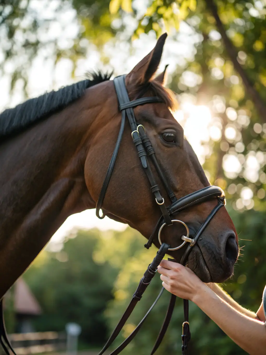 A close-up shot of a rider's hands skillfully holding the reins while performing a reining pattern in a western riding competition, showcasing precision and control.