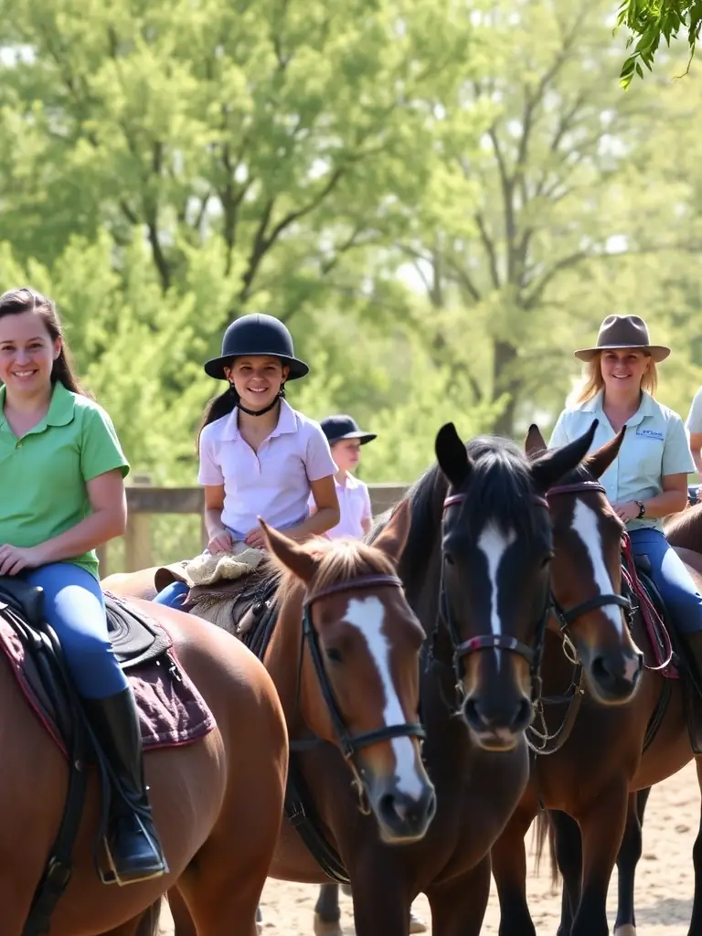 A diverse group of individuals participating in an inclusive activity at WESTERNHORSE-SPIRIT, highlighting the organization's commitment to accessibility and community engagement.