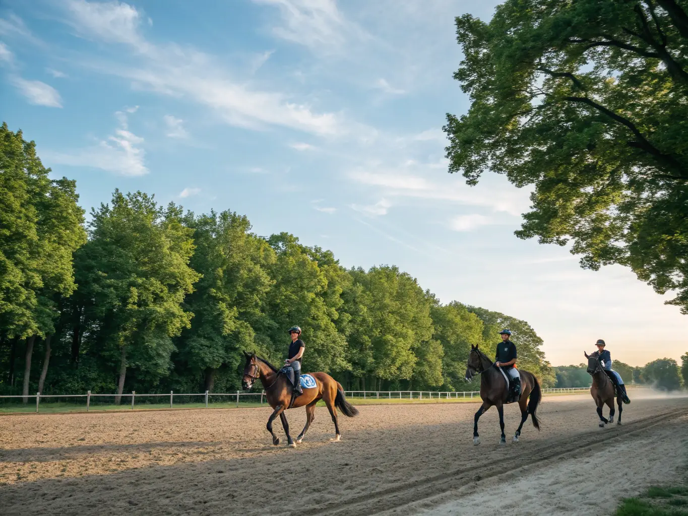 A group of WESTERNHORSE-SPIRIT members participating in a community event, such as a trail ride or a horse show, showcasing the organization's commitment to fostering social connections and shared experiences.